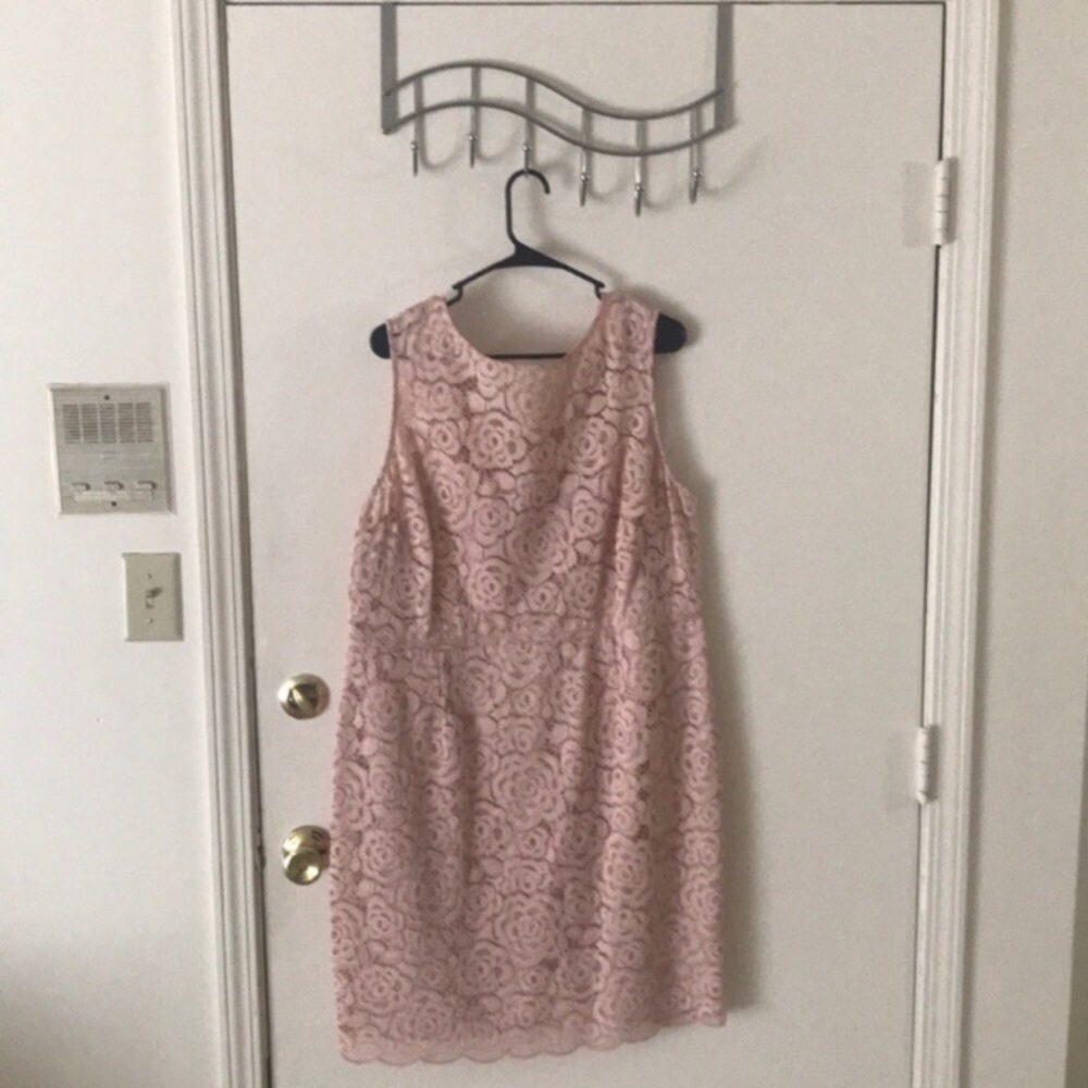 Ellen Tracy pink lace floral dress size 16w